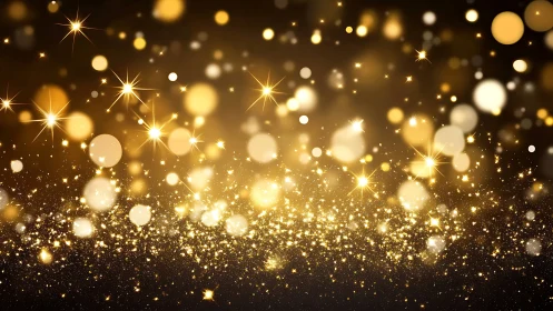 Golden sparkles glow in a cozy, celebratory night sky.
