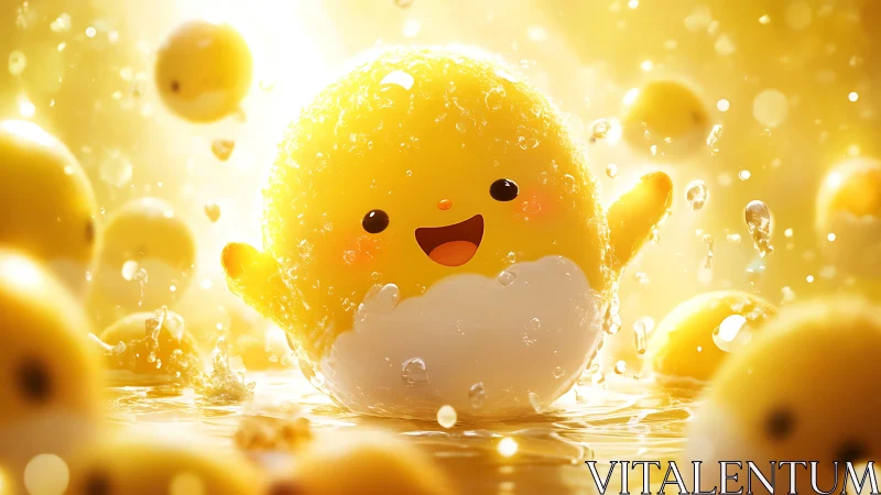 Sunlit lemon buddy splashing from its sugar crusted shell.