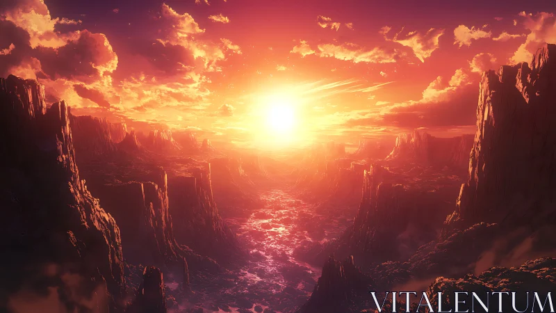 Solar Forge Over Crimson Canyons at the World’s Edge.