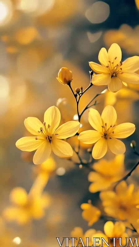 Yellow flowers with selective focus photography technique