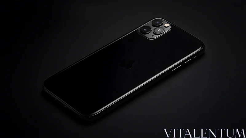 Sleek glass and steel symphony – iPhone Pro emerges from shadow.