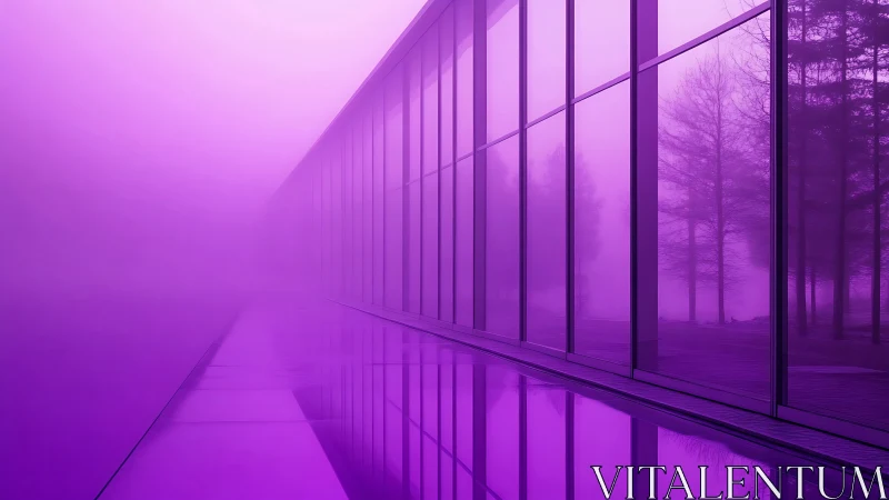 Violet Reflection: Minimalist Architecture and Atmospheric Geometry.