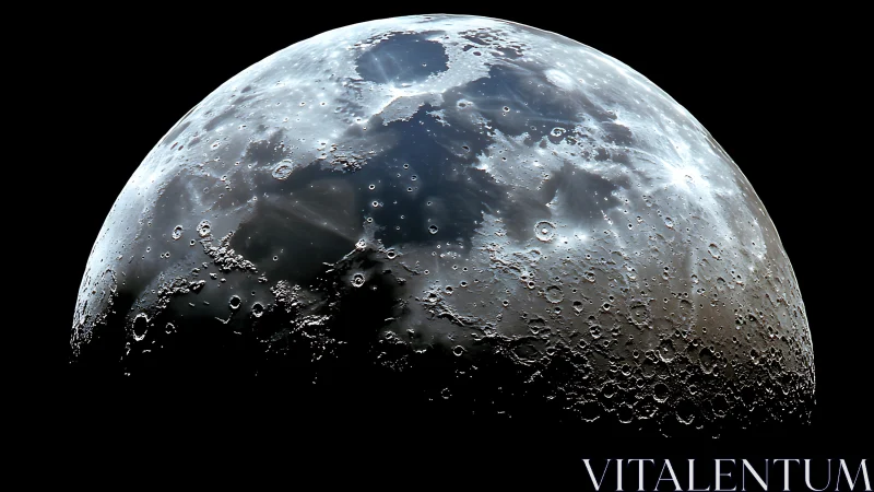 Lunar surface close-up reveals cratered terminator in sharp detail