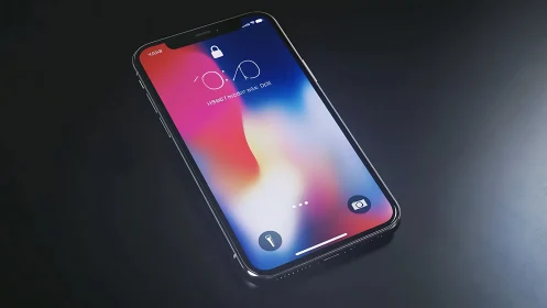 Sleek smartphone gleams with impossibly vibrant digital dreamscape glowing