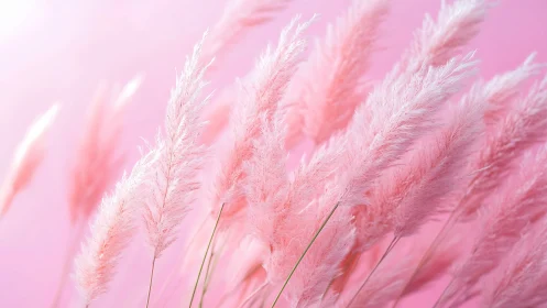Pink Pampas Grass Close-up.