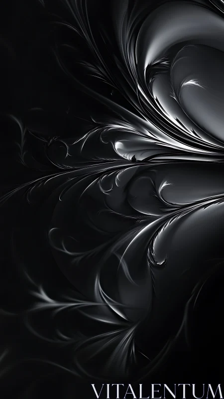 Soft silver currents unfolding through midnight shadows.