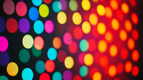 Defocused multispectral LED bokeh grid with chromatic falloff.