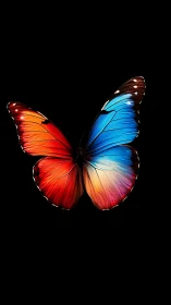 Bicolor gradient butterfly rendered in high-contrast digital lighting