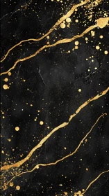 Midnight marble sky streaked with unruly liquid gold.