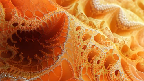 Parametric orange fractal surface with perforated cellular ridges