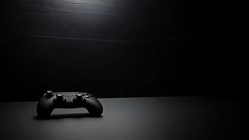 Gaming Controller Caught in Minimalist Spotlight Drama