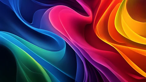 Chromatic silk waves in luminous abstract motion design.