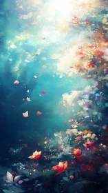 Spectral aquatic bloomfield under refracted skylight gradients.