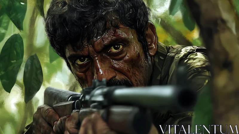 Sniper locks target through dense jungle foliage. Period.