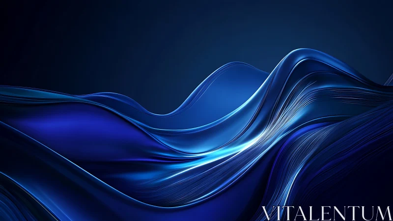 Luminous blue waves flow across a dark abstract horizon