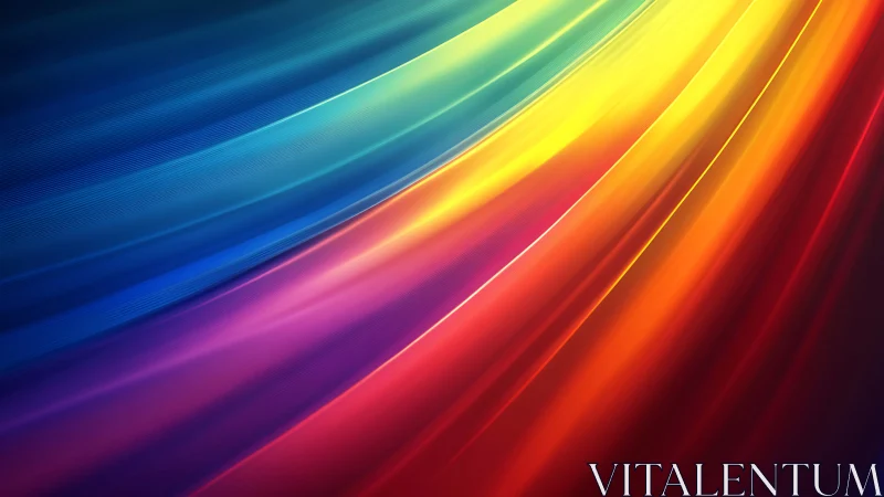 Vibrant curved light streaks in rich rainbow gradient.