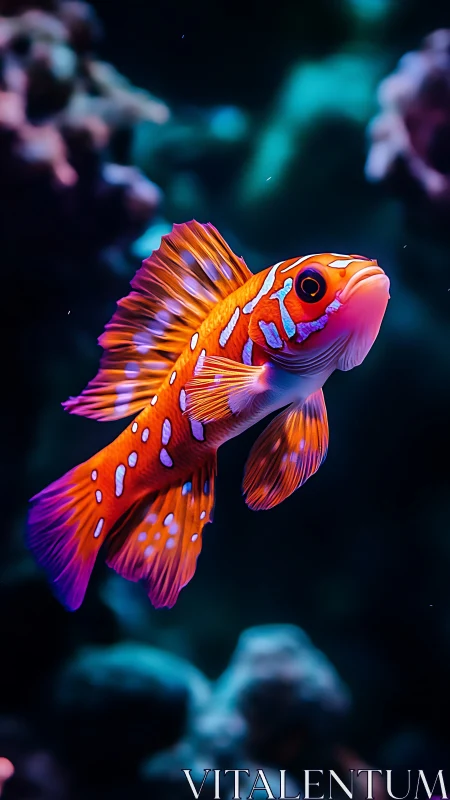 Digital rendering depicts a patterned tropical reef fish