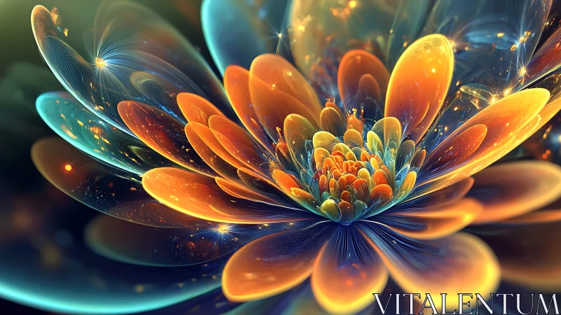 Glowing cosmic flower unfolding in radiant, dreamlike color.