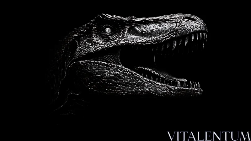 Monochrome raptor profile captures hyper-detailed reptilian textures