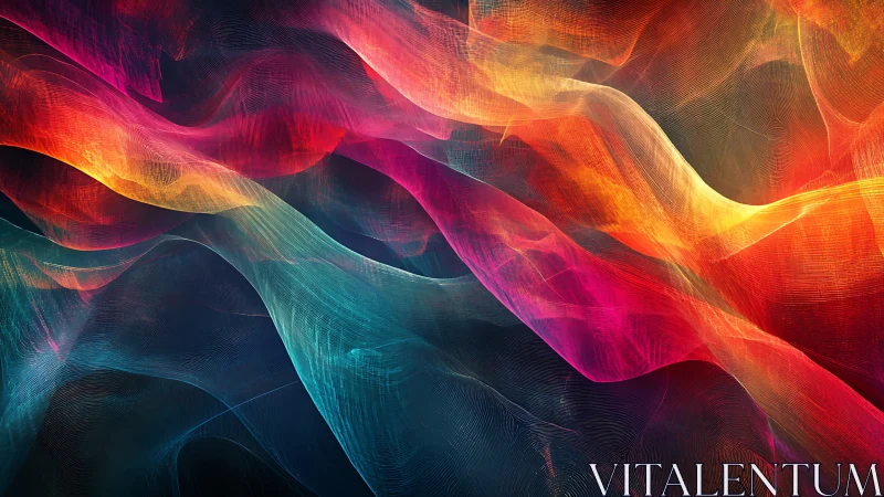 Layered multicolor digital waveforms in abstract motion.