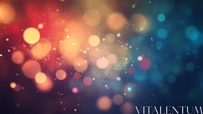 Abstract bokeh light background with warm and cool tones, digital style.