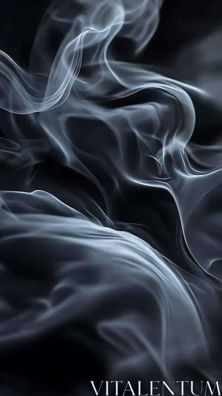 Soft layered smoke waves on dark abstract background.