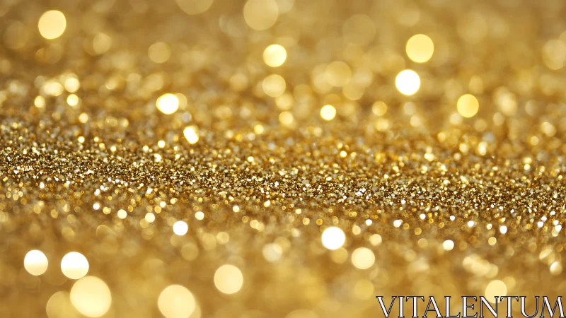 Gold glitter surface captured with shallow depth of field