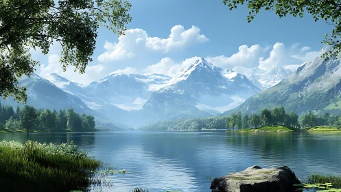 Snowcapped giants whisper over a mirror-bright alpine lake