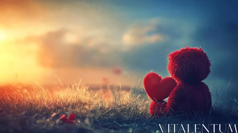 Scarlet Sentinel: Love's Golden Hour Vigil.