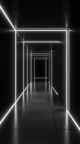 Endless Neon Corridor Framing a Minimalist Void Horizon.
