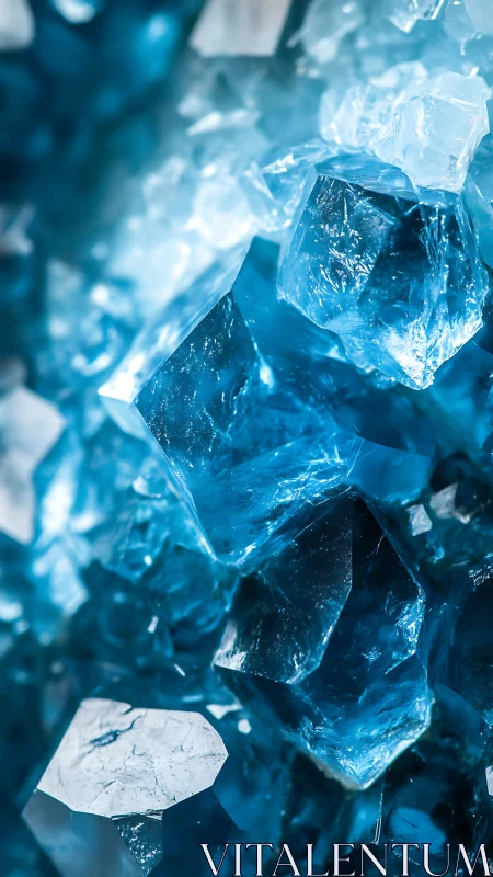 Macro study of vivid blue mineral crystal cluster.