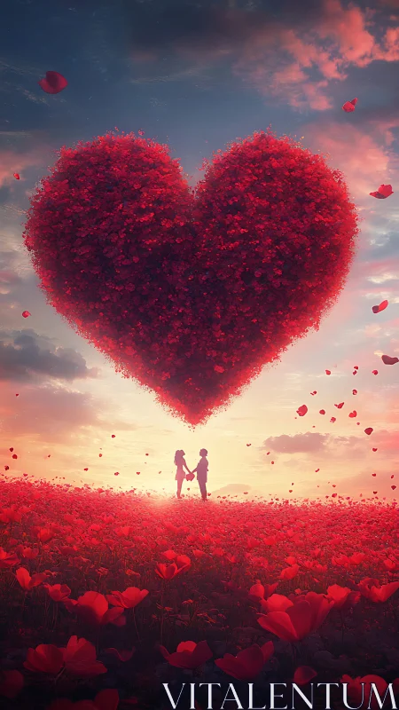 Crimson Heart Blooms: Love Takes Flight