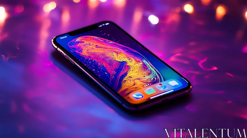 Modern Smartphone Displays Abstract Liquid Art Wallpaper