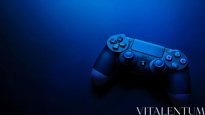 PlayStation 4 DualShock Controller on Dark Blue Background