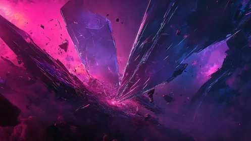 Nebula shards explode in ultraviolet cosmic fracture storm.