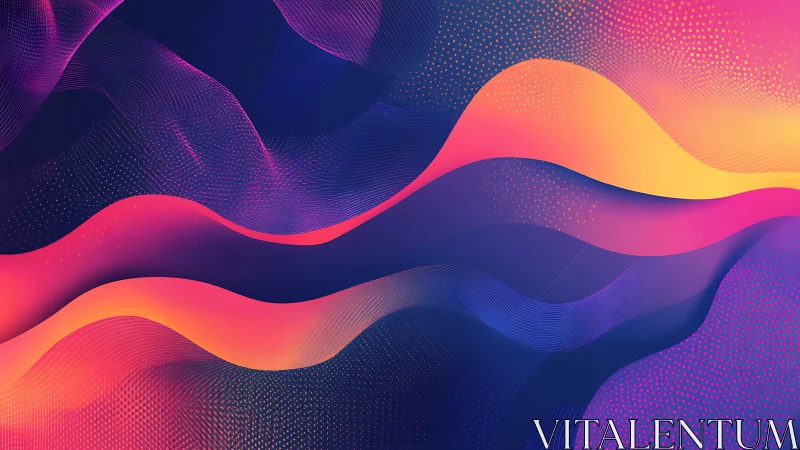 Sunlit neon waves drifting through a dreamy digital sky.