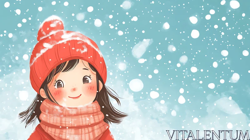 Crimson Winter Wonder: A Child's Snowy Dream.
