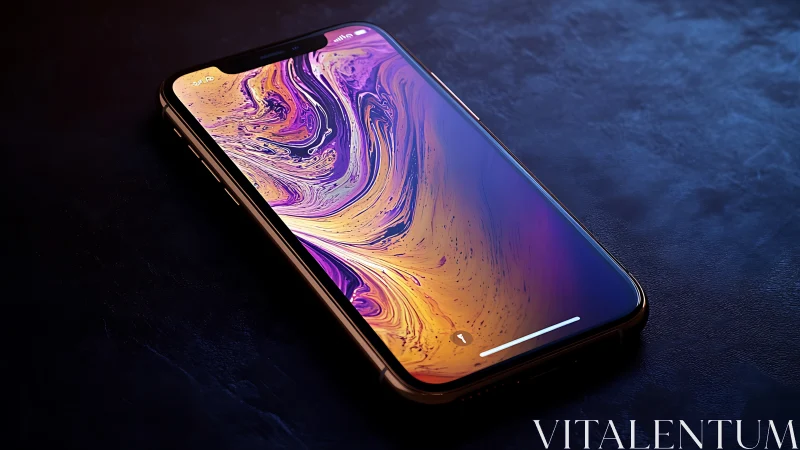 Stunning Smartphone Display Glows with Vibrant Swirled Art