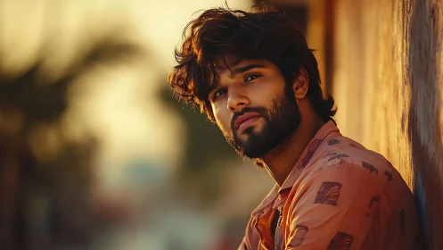 Warm backlit portrait uses shallow depth of field and golden hour