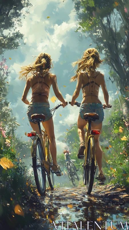 Golden-Haired Cyclists Chase Freedom Through Wildflower Ethereality.