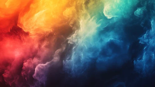 Color storms collide as spectral clouds paint quiet cosmos