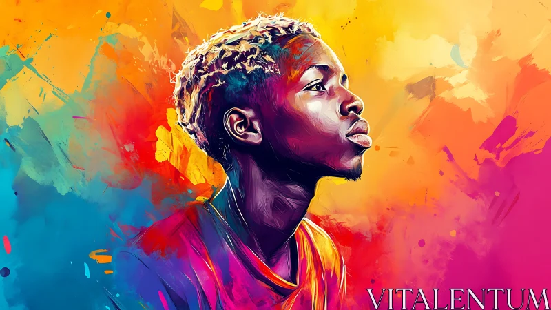 Radiant portrait of hopeful youth in glowing sunset colors.