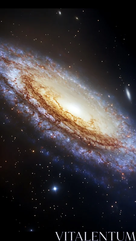 Edge-on spiral galaxy with luminous starfield core.