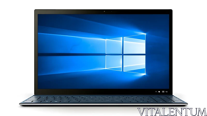 Sleek laptop displays bright Windows desktop in clean focus