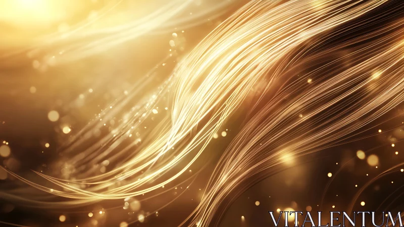 Luminous golden light trails with dynamic bokeh abstraction.