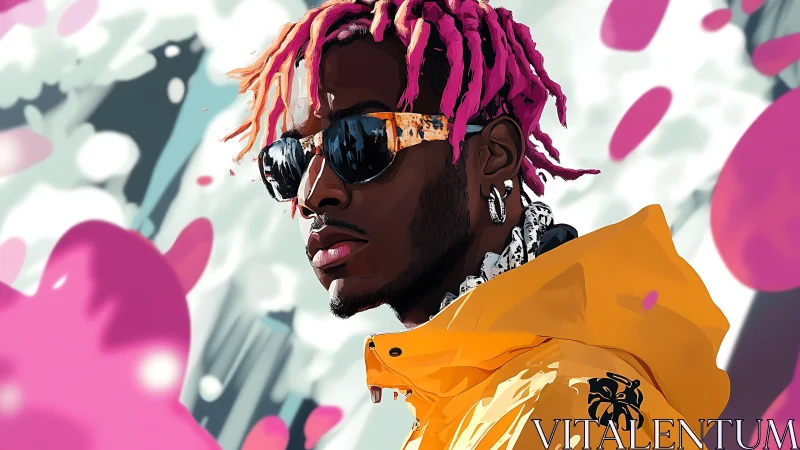 Bold portrait of cool style in neon colors and sunshine tones.