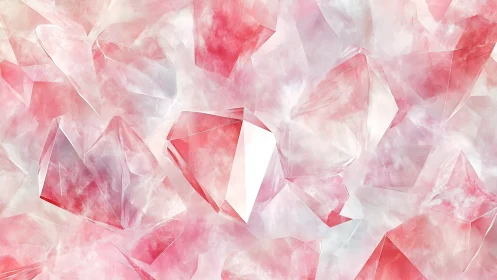 Soft pink crystal hearts glowing with dreamy warmth.