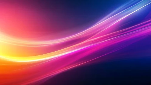 Curved spectral light trails form dynamic neon gradients across frame