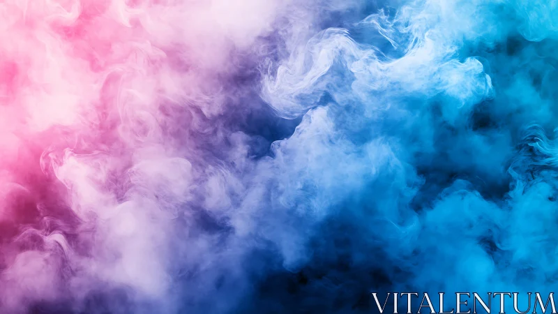 Dreamy pink and blue swirling clouds of gentle color.