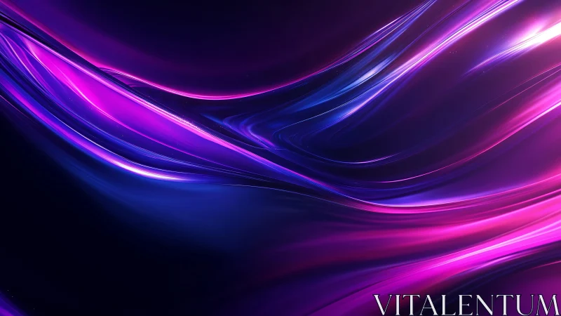 Abstract Neon Waves with Purple and Pink Light Effects.